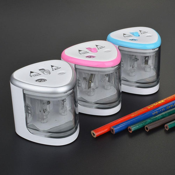 Multi-functional Automatic Electric Pencil Sharpener Battery Operated with 2 Holes(6-8mm / 9-12mm) for Home School Student