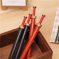 2pcs/lot Creative Stationery Sword Gel Pens Black 0.38mm School Office Supplies Chinese Style Vintage Weapons Writing Pens Gifts